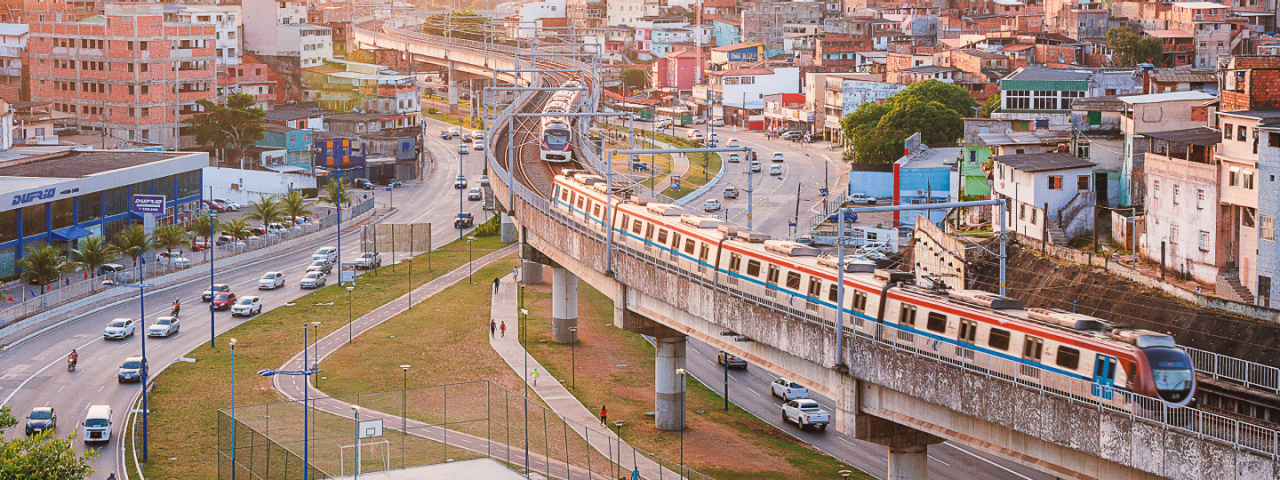 Imagem da estação Bonocô que faz parte da linha 1 vermelha localizada no bairro de Brotas em Salvador.